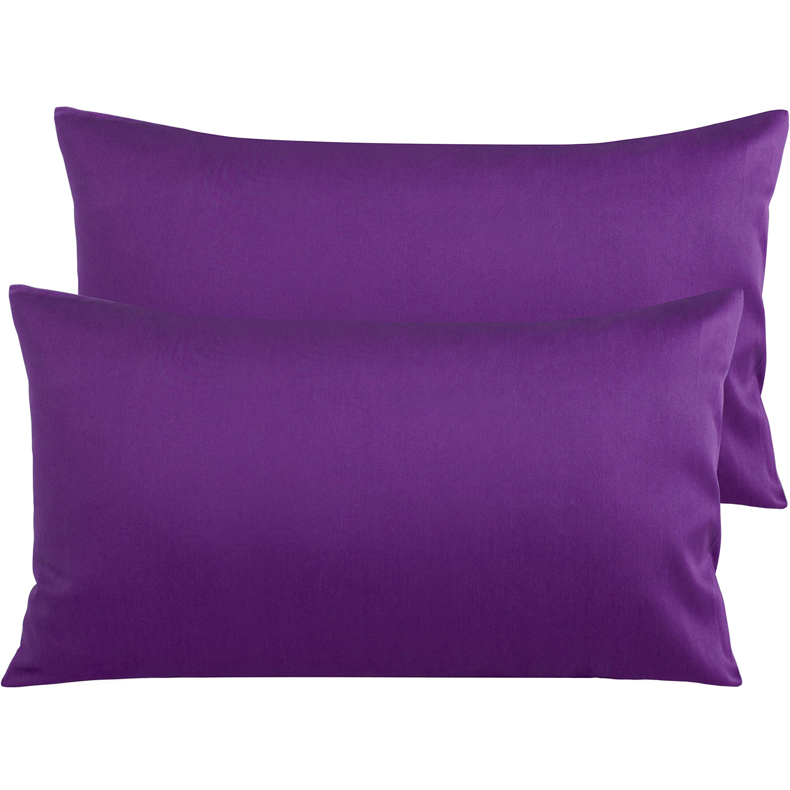 Ntbay 500 Thread Count 100% Egyptian Cotton King Pillowcases, Super Soft And Breathable Envelope Closure Pillow Cases, 20X36 Inches, Purple